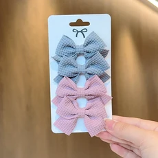 쿠쿠스토어 4//10Pcs 부드러운 목화 활 머리핀 소녀 달콤한 디자인 컬러 블록 섬세한 Hairgripe Barrettes, 14 A030-3