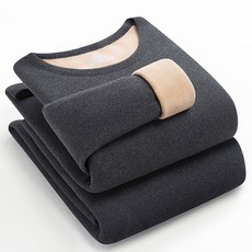 ORZQU 동계 남성 속옷 세트 캐주얼 루즈핏 라운드 기모 내복 세트