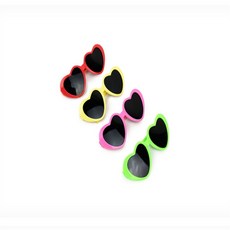 깨들 솜인형용 하트 선글라스 생일안경, 그린