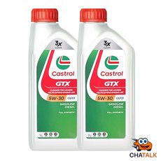 캐스트롤 GTX 5W-30 엔진오일 1L, 5w30, 2개