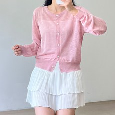걸즈팩토리 여성용 알브레 루즈핏 시스루 썸머 가디건