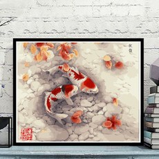 YL-18861-DIY 디지털 유화 컬러 페인팅 물 수동 그린 ​​거실 장식, 01 20X20.5CM, 02 3