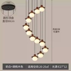 샹들리에 조명 복층 홀 펜던트 램프 거실 대형 엔틱 계단 로비 팬던트 프렌치 우드 레트로, 베이스 60cm-12구 따뜻한 빛