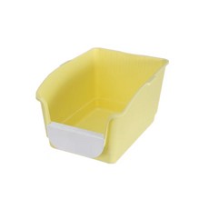 高包圍貓砂盆 貓砂貓尿不外漏 三側加高 加大空間 一體成形 超大半封閉貓砂盆, 1個, 奶油黃, 奶油黃