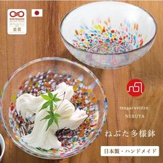 日本津輕VIDRO 手作繽紛睡魔多樣缽 玻璃碗 19cm, 詳見包裝, 詳見包裝