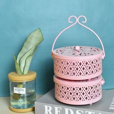 優選好物 創意蚊香盤托盤支架 防火帶蓋戶外家用大號防燙放檀香爐接灰蚊香盒, 亮粉色*2個裝--今日僅售100件