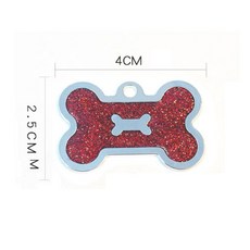 조각 이름 태그 분실 애완 주소 강아지 전화 방지 동물 펜던트 고양이 ID 액세서리, Bone Red