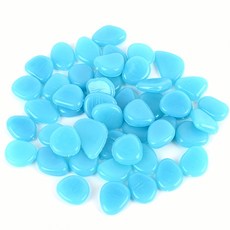 형광컬러 어항돌 작은자갈 수족관자갈 50P 채 모래 수조 자재 수중 장식 해양 생물 조합, 블루