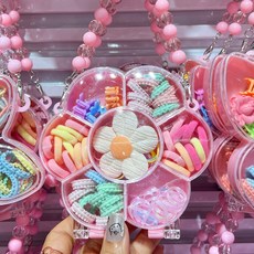 머리끈세트 헤어액세서리 케이스꽃 패션잡화, 8개입X1봉