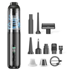 헤이슨 인피니티 클린 고급형 차량용 청소기 미니 핸디 초강력 20000PA 8가지 노즐증정, EQ-321K, 블랙