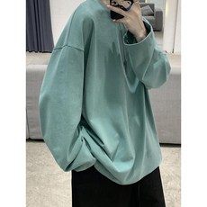 好評優選基礎款男士潮流打底t恤衫純色2025長袖寬鬆美式ins休閒上衣打底衫