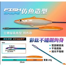 木柄不鏽鋼脫鉤器 握感舒適, 魚型彩鈦, 1個