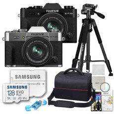 후지필름 X-T30 II + XC 15-45mm KIT /프리미엄 삼각대 패키지 8종세트/128GB+MCUV필터+가방+액정보호필름+융+청소도구+리더기+삼각대/TJ, 블랙