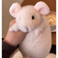 귀여운 햄스터 쥐 인형 화이트 핑크 말랑 미니 힐링 봉제 인형