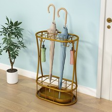 雨傘收納架 家用傘架 收納掛鉤 雨傘架 門口置物架 多功能收納架, 金色加粗款【11孔8鉤】, 1個