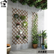 貝貝 陽台花架 爬藤架 花牆架 網格花圓架子 植物攀爬網 壁掛式花架 懸挂伸縮柵欄 優選, 1個, H43,中等