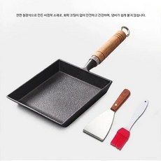 일식 나무뚜껑있는사각팬 무코팅 계란말이팬 사각 프라이팬 소형 가정용 A_일반형 B, 1개, 1cm