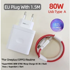 원플러스 80W 슈퍼VOOC 어댑터 USB C 케이블 13S 12 11 10 노드 5 4 9 오포 파인드 레노 프로 리얼미용, 02 80W EU With 1.5m