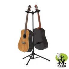 【三木樂器】AROMA AGS-09D 雙頭吉他架 自動重力鎖 GS422B 相似款, 1個