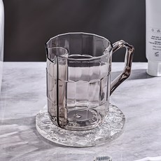 透明漱口杯 牙刷收納杯 自帶瀝水設計 洗漱杯 家用刷牙杯 輕奢風格 簡約浴室用品+灰色+401-500ml, 1個, 灰色:401-500ml