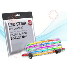 BTF-LIGHTING RGB 컨트롤러 FCOB WS2811 IC COB LED 스트립 864LED m 유연성 높음 UD