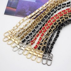 60cm 가죽꼬임 스트랩체인 가방끈, 1개, 골드+다크베이지