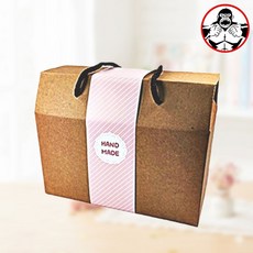 튼튼 인쇄물 접착라벨 띠종이 도일리핑크 핸드메이드 소 종이 도시락 선물 포장 띠지 dew+8174un, 1개