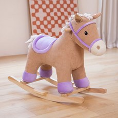 흔들목마 리틀타익스 말타기 체크무늬 흔들말 장난감, 조랑말 쯔월+동요