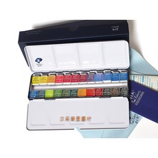 魯本斯 24色固體珠光水彩顏料 顏料組 盒裝, 詳見包裝