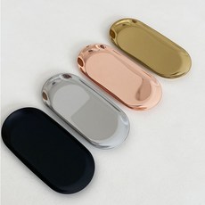 골드 실버 로즈골드 블랙 메탈 트레이 타원 쟁반 인테리어 촬영소품 소형 대형, 골드 대