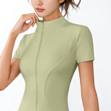 에이프릴랩스 요가 러닝 헬스 반팔 풀 집업 티셔츠 재킷 점퍼