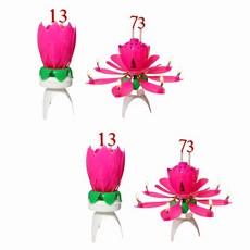 OfMIN 旋轉旋律生日快樂數字蓮花 + 數字禮帽 4p, 粉色的