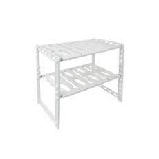 주방 씽크대 하부장 2단 선반 정리대 화이트 수납선반 씽크대정리 하부장정리