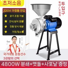 가는 기계 도토리분쇄기 잡곡 국산 방앗간 분말 제작 콩 양념 곡물분쇄기 대형, 5. 스틸 연마 4800W 건습겸용