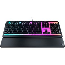 ROCCAT 파이로 기계식 PC 게이밍 키보드 RGB 조명 AIMO 유선 컴퓨터 탈착식 손목팜레스트 리니어 필 레드 스위치 브러시드 알루미늄 상판 블랙, Magma, 1개