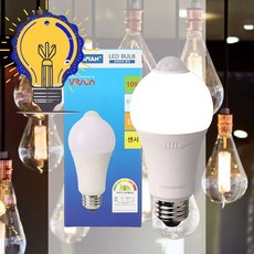 벌브 센서 LED 10W 주광색 주방 주차장 침실 복도 다운라이트 발코니, 1개