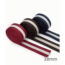 퀼트스타 투컬러 포인트 가방끈 38mm_3컬러, 브라운&아이보리, 1개