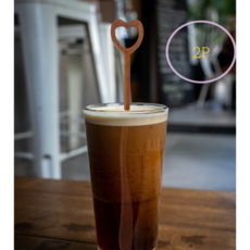 옻칠 우드 머들러 하이볼 칵테일 롱 머들러 스틱 나무 티스푼 하트 고래, 하트 210(일반 타입), 2개