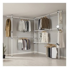 [왕자행거] 왕자 점보코너5단조절행거_아이보리실버_930, 상세 설명 참조