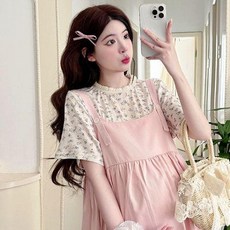 임산부 오버롤 스커트 세트 치마 하객룩 하객