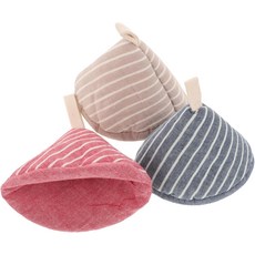 DECHOUS 3개 삼각형 냄비 손잡이 캡 내열 면 커버 무쇠 및 에나멜 조리기구에 적합한 요리용 논슬립 걸레 장갑