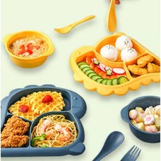 소소 유아 아동 공룡 식기세트 간식식판, 4-디노식기-네이비