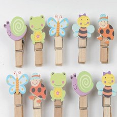 빅조이 나무집게 동물그림 10P 행거