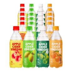 클룹 애사비소다 세트(사과+레몬+매실+감귤), 24개, 500ml