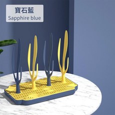 嬰兒奶瓶餐具瀝水架 寶寶奶瓶收納晾乾架, 寶石藍, 寶石藍