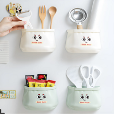 다온이네 냉장고 측면 옆면 자석 수납함 마그네틱 붙이는 정리함 [자석 2P 포함], 화이트크림 + 민트