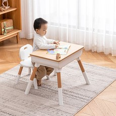 유아책상 의자세트 높이조절 원목 놀이 미술 테이블 KC인증, 심플-의자(핑크)