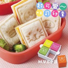 M’sa 吐司印章餅乾壓模，創意吐司模具，可愛動物造型，便當野餐烘焙適用, 1個, 綠色、黃色、橘色、粉紅色