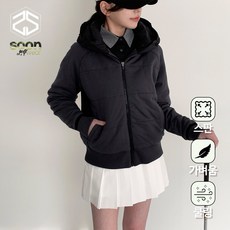 [순이야] S. 여성 라운딩 바람차단 배색 니트 패딩 점퍼