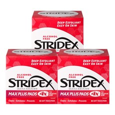 스트라이덱스 맥스플러스 핌플 모공 각질 블랙헤드 피지제거 클렌징티슈, 55매입, 3개